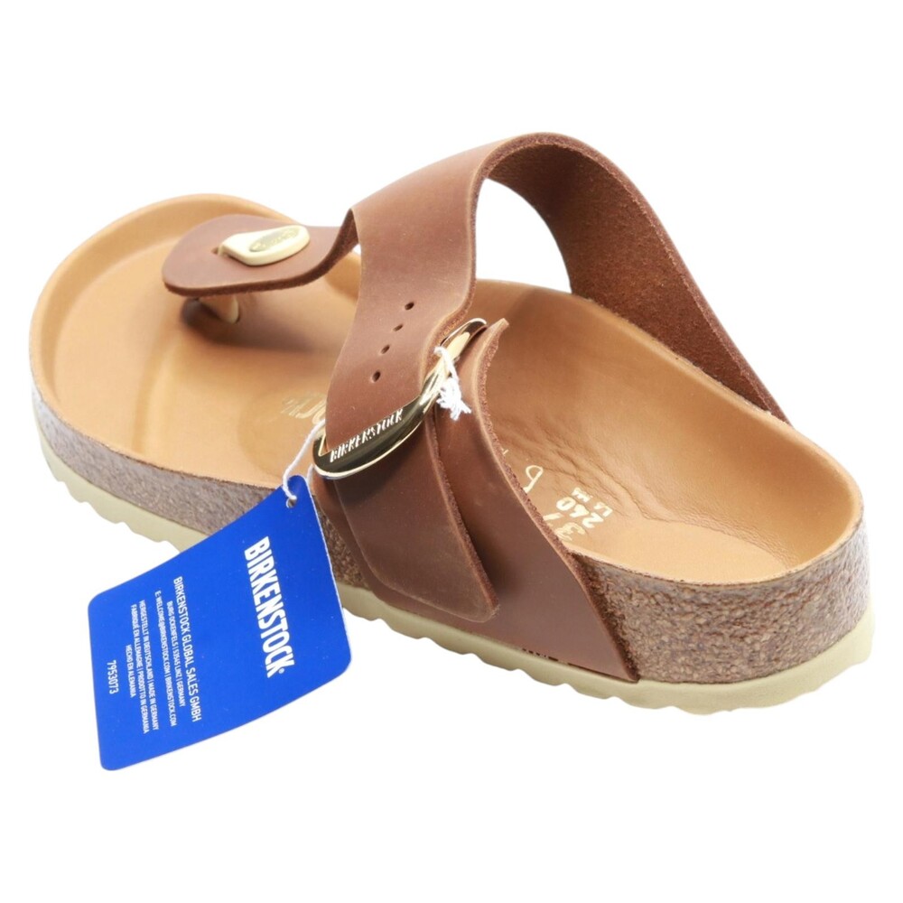 BIRKENSTOCK WOMEN'S GIZEH BIG BUCKLE SANDALS, COGNAC, 6 US MEDIUM RG 37 EU - Picture 2 of 5